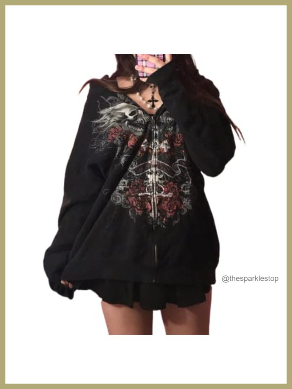 Oversized Zip Up Graphic Hoodie Polyester Streetwear Hooded Sweatshirt